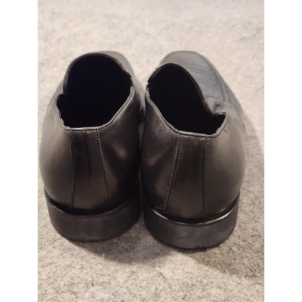 Bruno Magli Raging Shoes Mens Size 9.5 Black Leather Slip On Dress Oxford Italy